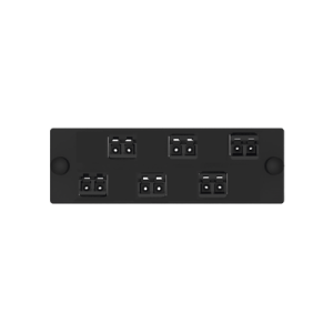 placa acopladora de fibra optica fap, con 6 conectores lc duplex (12 fibras), para fibra multimodo om3/om4, color negro