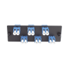 placa acopladora de fibra optica fap, con 6 conectores lc duplex (12 fibras), para fibra monomodo os1/os2, color azul