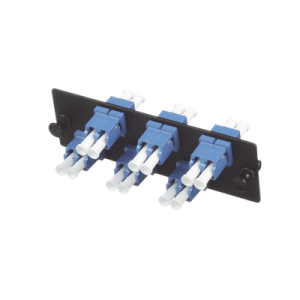 placa acopladora de fibra optica fap, con 6 conectores lc duplex (12 fibras), para fibra monomodo os1/os2, color azul