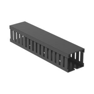 canaleta ranurada de pvc con tapa, tipo f, 44.5 mm de ancho, 41.1 mm de alto y 2 m de largo, color gris