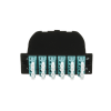 casete opticom® de fibra Óptica multimodo om3, con 2 conectores mpo a 12 lc duplex, polaridad método a, pérdida de inserción estándar