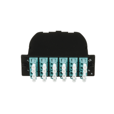 casete opticom® de fibra Óptica multimodo om3, con 2 conectores mpo a 12 lc duplex, polaridad método a, pérdida de inserción estándar casete opticom® de fibra Óptica multimodo om3, con 2 conectores mpo a 12 lc duplex, polaridad método a, pérdida de inserción estándar