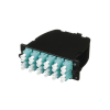 casete opticom® de fibra Óptica multimodo om3, con 2 conectores mpo a 12 lc duplex, polaridad método a, pérdida de inserción estándar