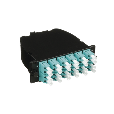 casete opticom® de fibra Óptica multimodo om3, con 2 conectores mpo a 12 lc duplex, polaridad método a, pérdida de inserción estándar casete opticom® de fibra Óptica multimodo om3, con 2 conectores mpo a 12 lc duplex, polaridad método a, pérdida de inserción estándar