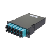 placa acopladora de fibra Óptica fap, con 12 pigtails y 6 conectores sc duplex (12 fibras), para fibra multimodo om3/om4, color aqua