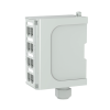 panel de parcheo modular para fibra Óptica, de instalación en riel din estándar de 35mm, 8 puertos mini com, color gris