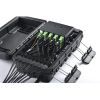 caja de distribución de fibra Óptica para 24 empalmes, con 16 acopladores sc/apc simplex, exterior ip65, color negro