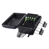 caja de distribución de fibra Óptica para 24 empalmes, con 16 acopladores sc/apc simplex, exterior ip65, color negro