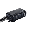 caja de distribución de fibra Óptica para 24 empalmes, con 16 acopladores sc/apc simplex, exterior ip65, color negro
