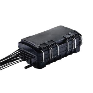 caja de distribución de fibra Óptica para 24 empalmes, con 16 acopladores sc/apc simplex, exterior ip65, color negro