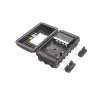 caja de distribución de fibra Óptica para 24 empalmes, con 8 acopladores sc/apc simplex, exterior ip65, color negro