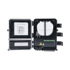 caja de distribución de fibra Óptica para 24 empalmes, con 8 acopladores sc/apc simplex, exterior ip55, color negro