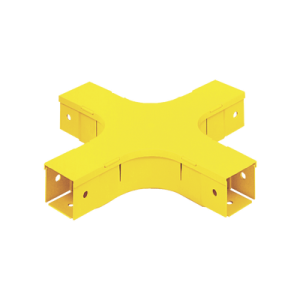 accesorio de 4 vías horizontal, con Ángulos a 90º, para canaletas fiberrunner™ 2x2, color amarillo