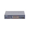 switch no administrable 8 puertos 10/100 poe 802.3af/at 135w, 1 puerto uplink 10/100/1000 y 1 sfp 100/1000 para escritorio