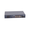 switch poe+ / distancia 250 metros / 8 puertos + 2 combo tp/sfp gigabit y pantalla lcd para monitoreo
