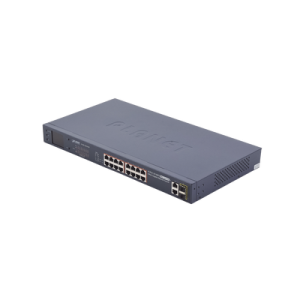 switch no administrable poe+ extender, aislamiento vlan de 16 puertos +, 2 combo tp/sfp gigabit y pantalla