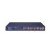 switch no administrable 24 puertos poe 10/100 802.3af/at, 2 combo tp/sfp gigabit y pantalla lcd para monitoreo y configuración básica de poe, hasta 300 watts