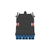 cassette hd flex™ para 12 fibras monomodo os2, de mpo a 6 conectores lc duplex, color azul