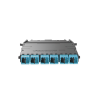 cassette hd flex™ para 12 fibras multimodo om4, de mpo a 6 conectores lc duplex, color aqua