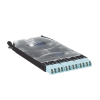 cassette hd flex™ con 6 puertos lc duplex (12 fibras), para fibra multimodo om3, color azul