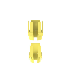 tapa con 1 salida a tubo corrugado de 1.5in (38mm), para uso con canaletas 2x2 fiberrunner™, color amarillo