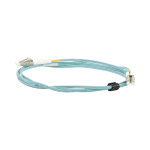 jumper de fibra Óptica multimodo 50/125 xglo om3, lc lc duplex, ofnr, color aqua, 2 metros