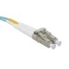 jumper de fibra Óptica multimodo 50/125 xglo om3, lc lc duplex, ofnr, color aqua, 3 metros