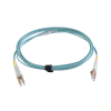 jumper de fibra Óptica multimodo 50/125 xglo om3, lc lc duplex, ofnr, color aqua, 3 metros