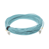 jumper de fibra Óptica multimodo 50/125 xglo om3, lc lc duplex, ofnr, color aqua, 30 metros