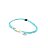 jumper de fibra Óptica multimodo 50/125 xglo om4, lc lc duplex, ofnr, color aqua, 3 metros