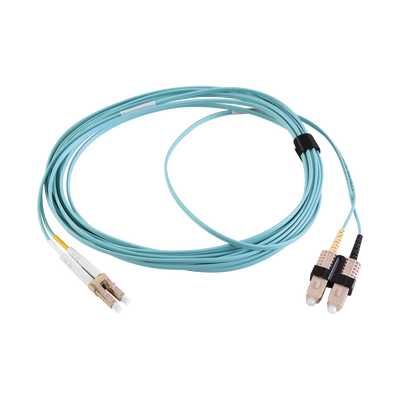 jumper de fibra Óptica multimodo 50/125 xglo om3, lc sc duplex, ofnr, color aqua, 1 metro jumper de fibra Óptica multimodo 50/125 xglo om3, lc sc duplex, ofnr, color aqua, 1 metro