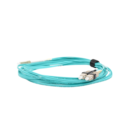 jumper de fibra Óptica multimodo 50/125 xglo om3, lc sc duplex, ofnr, color aqua, 5 metros jumper de fibra Óptica multimodo 50/125 xglo om3, lc sc duplex, ofnr, color aqua, 5 metros