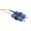 jumper de fibra Óptica monomodo (os2), xglo, lc/upc sc/upc duplex, ofnr, color amarillo, 5 metros
