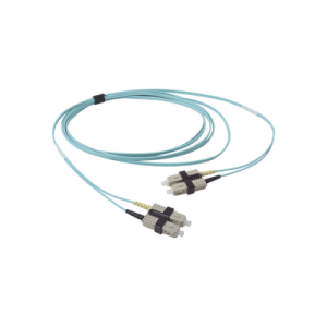 jumper de fibra Óptica multimodo 50/125 om3 xglo, sc sc duplex, ofnr, color aqua, 3 metros