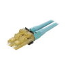 conector de fibra Óptica lc duplex opticam, multimodo 50/125 om3/om4, pre pulido, color aqua