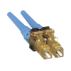 conector de fibra Óptica lc duplex opticam, monomodo 9/125 os2, pre pulido, color azul