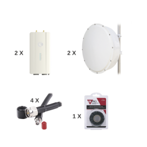 enlace completo de 2 radios force400c con antenas txp 4965 30pb2 kit (30 dbi), rango de frecuencia extendida (4.9 a 6.2 ghz)