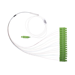 divisor Óptico (splitter) tipo plc, de 1x16, con conector de entrada sc/apc y conectores de salida sc/apc