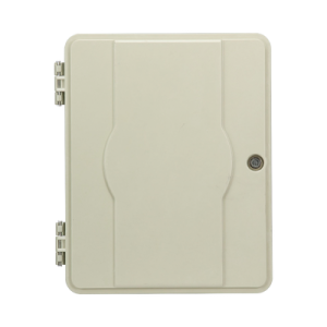 gabinete pasivo de fibra Óptica, acepta cuatro placas fponeap12, ip55, montaje en poste o pared