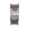 plug rj45 blindado, instalación recta, terminación en campo certificable, compatible con cat5e, cat6 y cat6a, color plata, paquete de 10 piezas