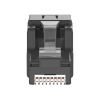 plug rj45 utp, instalación angulada 45 grados, terminación en campo certificable, compatible con cat5e, cat6 y cat6a, color negro
