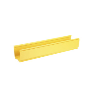 canaleta fiberrunner™ 4x4, de pvc rígido, color amarillo, 1.8 m de largo