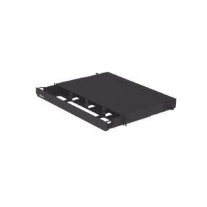 panel de distribución de fibra Óptica, acepta 4 placas fap o fmp, bandeja deslizable, hasta 96 fibras, color negro, 1ur