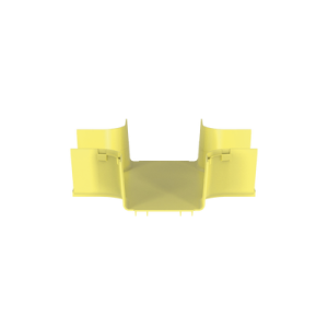 accesorio de 4 vías horizontal, con Ángulos a 90º, para canaletas fiberrunner™ 6x4, color amarillo