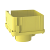 tapa con 2 salidas a tubo de 1.5in (38mm), para uso con canaletas 4x4 fiberrunner™, color amarillo