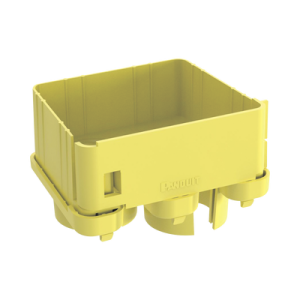 tapa con 2 salidas a tubo de 1.5in (38mm), para uso con canaletas 4x4 fiberrunner™, color amarillo