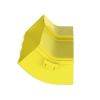 bajada vertical interior de 45º con tapa, para uso con canaletas 12x4 fiberrunner™, color amarillo