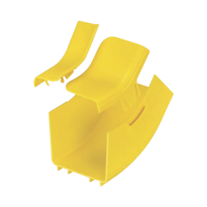 bajada vertical interior de 45º con tapa, para uso con canaletas 4x4 fiberrunner™, color amarillo