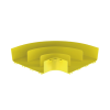 Ángulo recto a 90º horizontal, para canaletas fiberrunner™ 12x4, color amarillo