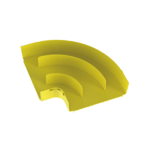 Ángulo recto a 90º horizontal, para canaletas fiberrunner™ 12x4, color amarillo